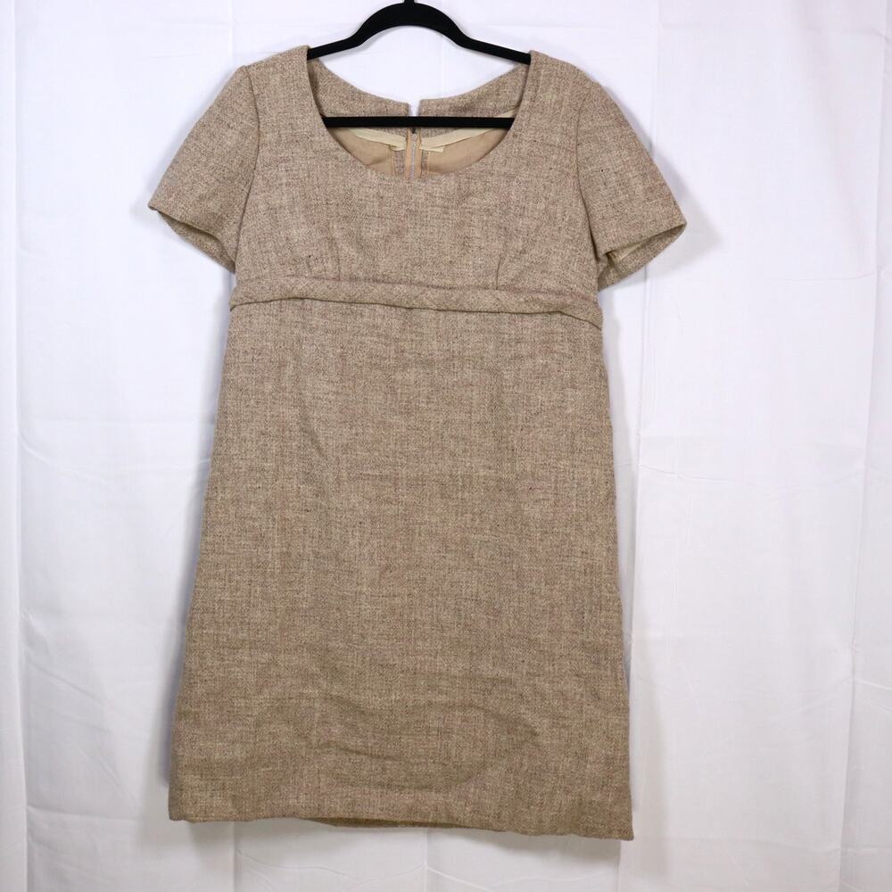 Handmade Vintage‎ Beige Wool High Waist Dress - XS